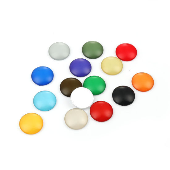 Image de Cabochon Dôme en Verre Rond Dos Plat Couleur au Hasard 25mm Dia, 20 Pcs