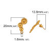 Picture of Zinc Based Alloy Galaxy Ear Post Stud Earrings Findings Planet Gold Plated W/ Loop 14mm x 13mm, Post/ Wire Size: (20 gauge), 10 PCs