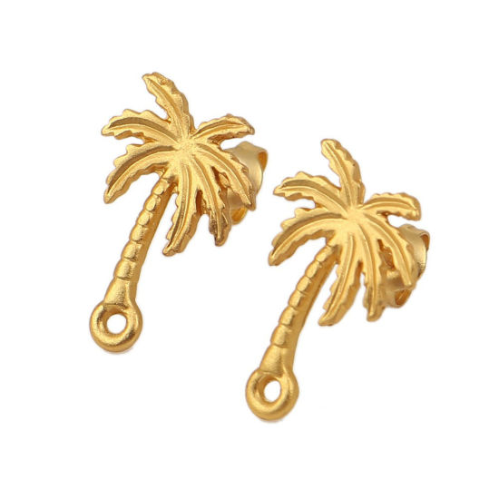 Immagine di Lega di Zinco Galassia Orecchini a Perno Tappi di Orecchini Pianeta Oro Placcato W/ Loop 14mm x 13mm, Diametro Filo: (20 misura), 10 Pz