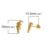Picture of Zinc Based Alloy Ear Post Stud Earrings Findings Crocodile Animal Gold Plated 15mm x 7mm, Post/ Wire Size: (21 gauge), 10 PCs