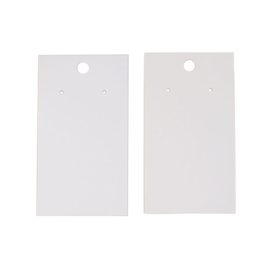 Bild von Papier Schmuck Samtkarten Rechteck Weiß 89mm x 50mm, 100 Blätter