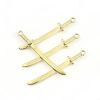 Imagen de Zamak 3D Colgantes Espada KC Dorado 50mm x 8mm, 20 Unidades