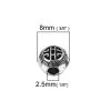 Picture of Zinc Based Alloy Spacer Beads Round Antique Silver Color Flower 8mm x 7mm, Hole: Approx 2.5mm, 50 PCs
