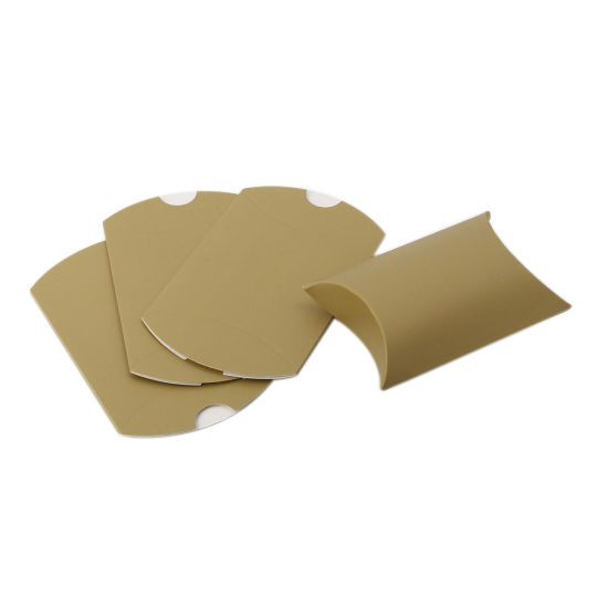 Изображение Бумага бумажная коробка для свадебной конфеты Прямоугольник Золотой 11.5см x 7см , 50 ШТ