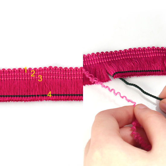 Bild von Terylen Schnur (Für DIY Quasten-Anhänger) Fuchsie 25mm, 2 Yards