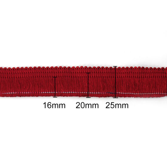 Bild von Terylen Schnur (Für DIY Quasten-Anhänger) Purpurfarbige Rot 25mm, 2 Yards