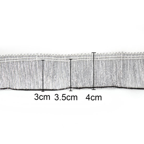 Bild von Terylen Schnur (Für DIY Quasten-Anhänger) Silbrig 40mm, 2 Yards