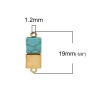 Picture of Brass & Resin Connectors Rectangle 18K Gold Plated Green Blue Imitation Turquoise 19mm( 6/8") x 7mm( 2/8"), 2 PCs                                                                                                                                             