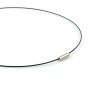 Picture of Copper Wire Collar Neck Ring Necklace Black 47cm(18 4/8") long, Wire Thickness: 1mm, 3 PCs