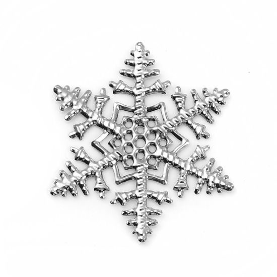 Picture of Iron Based Alloy Filigree Stamping Embellishments Christmas Snowflake Antique Copper 45mm(1 6/8") x 45mm(1 6/8"), 30 PCs