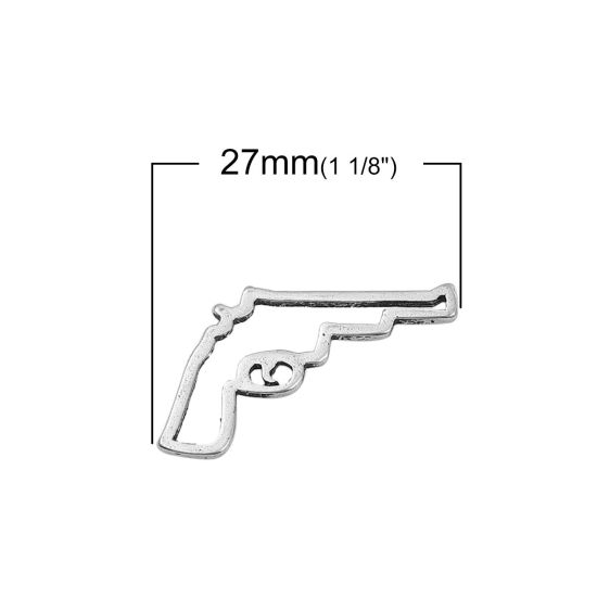 Изображение Цинковый Сплав Кабошоны украшение Пистолет Античное Серебро 27мм x 16мм, 20 ШТ