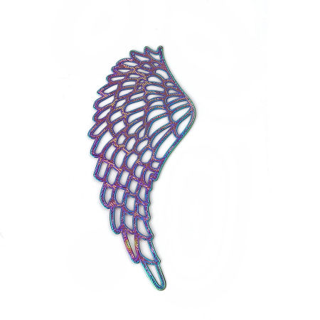 Picture of Brass Enamel Painting Embellishments Multicolor Wing 63mm(2 4/8") x 27mm(1 1/8"), 2 Pairs