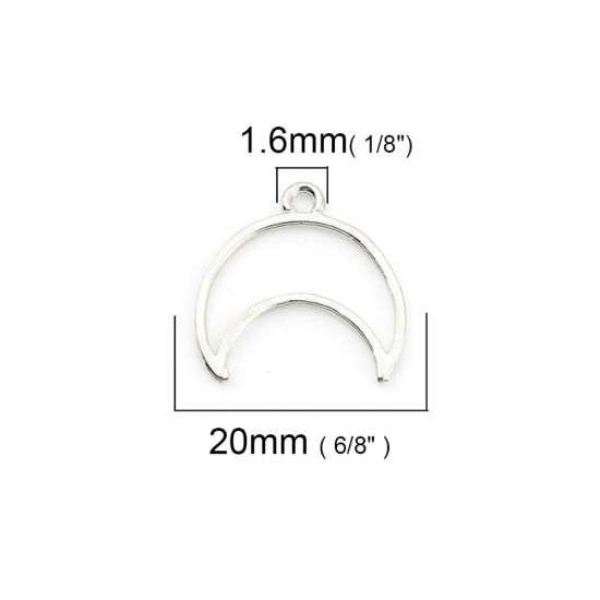 Imagen de Zamak Galaxia Colgantes Charms Luna Creciente Chapado en Oro 20mm x 19mm, 50 Unidades