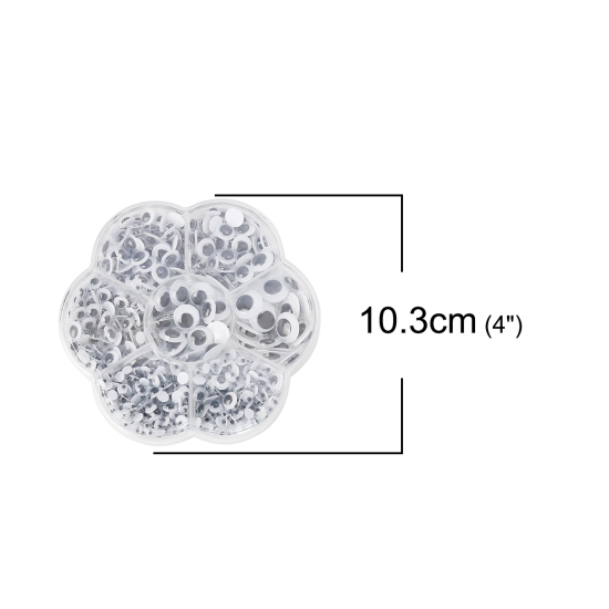 Image de Création Poupée en Plastique Noir & Blanc œil Mixte 12mm Dia. - 4mm Dia., 1 Boîte (700 Pcs/Boîte)