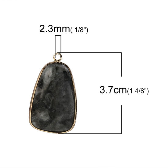 Picture of Spectrolite Pendants Drop Black Faceted 37mm(1 4/8") x 21mm( 7/8"), 1 Piece