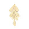 Picture of Brass Pendants Leaf 18K Real Gold Plated 62mm(2 4/8") x 27mm(1 1/8"), 2 PCs                                                                                                                                                                                   