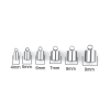Picture of Stainless Steel Cord End Caps Cylinder Silver Tone Mixed (Fits 8mm - 3.3mm Cord) 14mm x9mm( 4/8" x 3/8") 9mm x4mm( 3/8" x 1/8"), 1 Box (Approx 48 PCs)