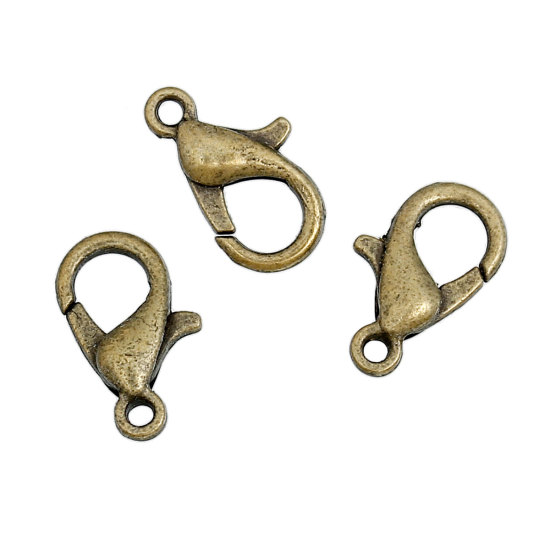 Picture of Zinc Based Alloy Lobster Clasps Antique Bronze 12mm x 6mm, 100 PCs