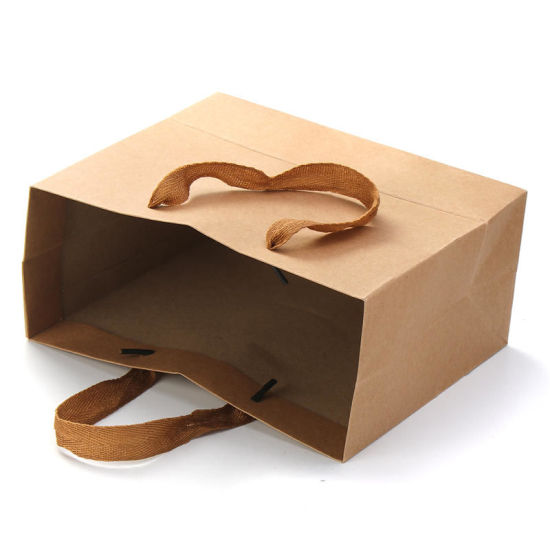 Picture of Kraft Paper Party Gift Bags Rectangle Brown 16cm(6 2/8") x 12cm(4 6/8"), 10 PCs