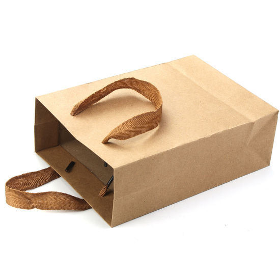 Picture of Kraft Paper Party Gift Bags Brown 21cm(8 2/8") x 15cm(5 7/8"), 10 PCs
