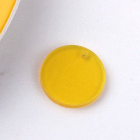 Picture of Acrylic Charms Round Yellow 20mm Dia., 20 PCs