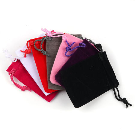 Picture of Velvet Jewelry Gift Bags Drawstring Rectangle  
