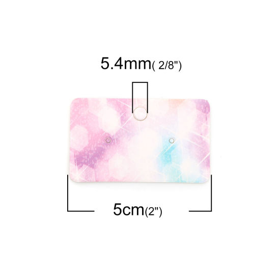 Picture of Paper Jewelry Earrings Display Card Rectangle Multicolor 50mm(2") x 30mm(1 1/8"), 50 PCs