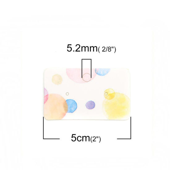 Изображение Бумага Карточки для демонстрации бижутерии Прямоугольник Разноцветный Цветок ЛистьяС узором 50мм x 30мм, 50 ШТ