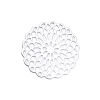 Picture of Brass Embellishments Silver Plated Round Flower 15mm( 5/8") x 15mm( 5/8"), 10 PCs                                                                                                                                                                             