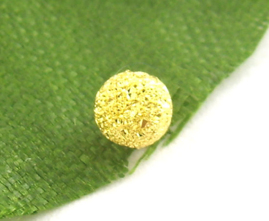 Bild von Messing Rocailles Perlen Sternenstaub Rund Vergoldet Matt ca. 3mm D., Loch:ca. 1mm, 400 Stück                                                                                                                                                                 