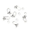 Picture of Zinc Based Alloy Hook Clasps Antique Silver Color 21mm x14mm 7mm Dia., 50 Sets