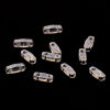 Picture of (Japan Import) Glass 1/4 Tila Rectangle Two Hole Twin Seed Beads Transparent Clear Luster 5mm x 1.3mm, Hole: Approx 0.8mm, 2 Grams (Approx 50 PCs/Gram)