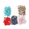 Picture of (Japan Import) Glass 1/4 Tila Rectangle Two Hole Twin Seed Beads Transparent Clear Luster 5mm x 1.3mm, Hole: Approx 0.8mm, 2 Grams (Approx 50 PCs/Gram)