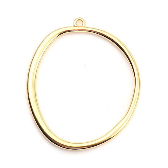 Image de Pendentifs en Alliage de Zinc Irrégulier Anneau Doré 40mm x 34mm, 10 Pcs