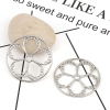 Picture of 10 PCs Zinc Based Alloy Pendants Silver Tone Round Flower Hollow 3.7cm Dia.