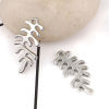 Picture of Zinc Based Alloy Charms Leaf Silver Tone 22mm( 7/8") x 11mm( 3/8"), 20 PCs