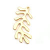 Picture of Zinc Based Alloy Pendants Leaf Gold Plated 33mm(1 2/8") x 17mm( 5/8"), 10 PCs