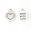 Immagine di Lega di Zinco Charms Tondo Tono Argento Messaggio " Made With Love " 22mm x 18mm , 30 Pz