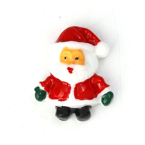Picture of Resin Embellishments Christmas Santa Claus Red 25mm(1") x 20mm( 6/8"), 10 PCs