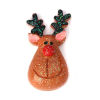 Picture of Resin Embellishments Christmas Reindeer Coffee Glitter 32mm(1 2/8") x 17mm( 5/8"), 10 PCs