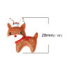 Изображение Смола Кабошоны украшение Рождественский северный олень Кофейный С Блестками 28мм x 24мм, 10 ШТ