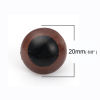 Imagen de Plástico Hacer muñeca Café Ojo 20mm x 19mm, 50 Juegos
