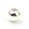 Picture of Iron Based Alloy Spacer Beads Round Silver Plated About 10mm Dia, Hole: Approx 4mm, 100 PCs