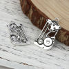 Picture of Zinc Based Alloy Steampunk Pendants Gear Antique Silver Color 32mm(1 2/8") x 17mm( 5/8"), 30 PCs