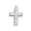 Picture of Zinc Based Alloy Charms Cross Antique Silver Color 22mm( 7/8") x 15mm( 5/8"), 50 PCs