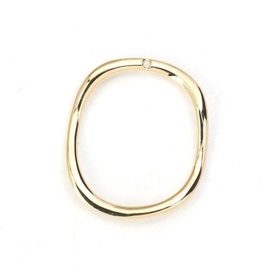 Picture of Zinc Based Alloy Pendants Irregular Gold Plated Circle Ring 30mm(1 1/8") x 25mm(1"), 10 PCs