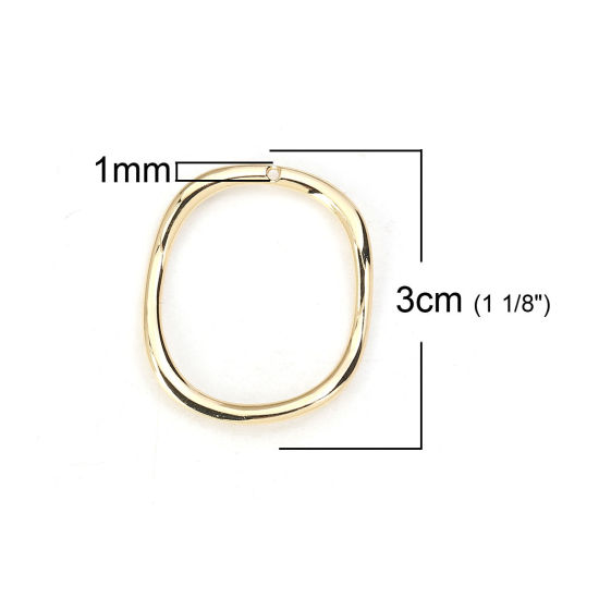 Picture of Zinc Based Alloy Pendants Irregular Gold Plated Circle Ring 30mm(1 1/8") x 25mm(1"), 10 PCs