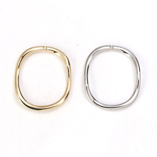 Picture of Zinc Based Alloy Pendants Irregular Gold Plated Circle Ring 30mm(1 1/8") x 25mm(1"), 10 PCs
