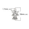 Picture of Zinc Based Alloy Charms Angel Antique Silver Color 18mm( 6/8") x 13mm( 4/8"), 50 PCs