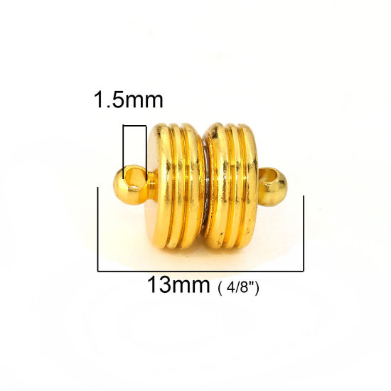 Bild von Messing Magnetverschluss Vergoldet Hantel 13mm x 10mm, 5 Stück                                                                                                                                                                                                